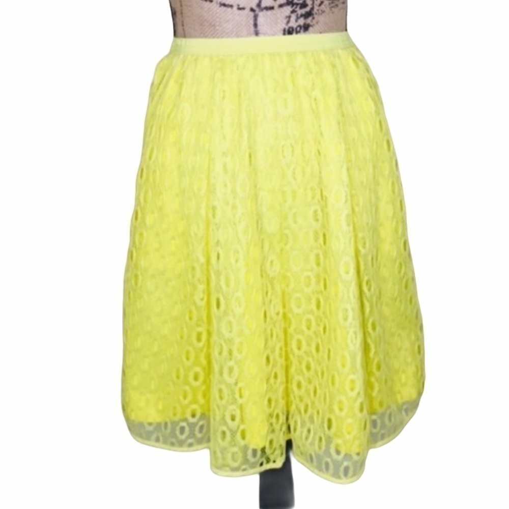 ANTHROPOLOGIE Maeve Yellow Garden Party Lace Skirt Size 0